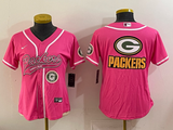 Packers 25/26 Parsons Pink/Orange Women Baseball Style Jersey