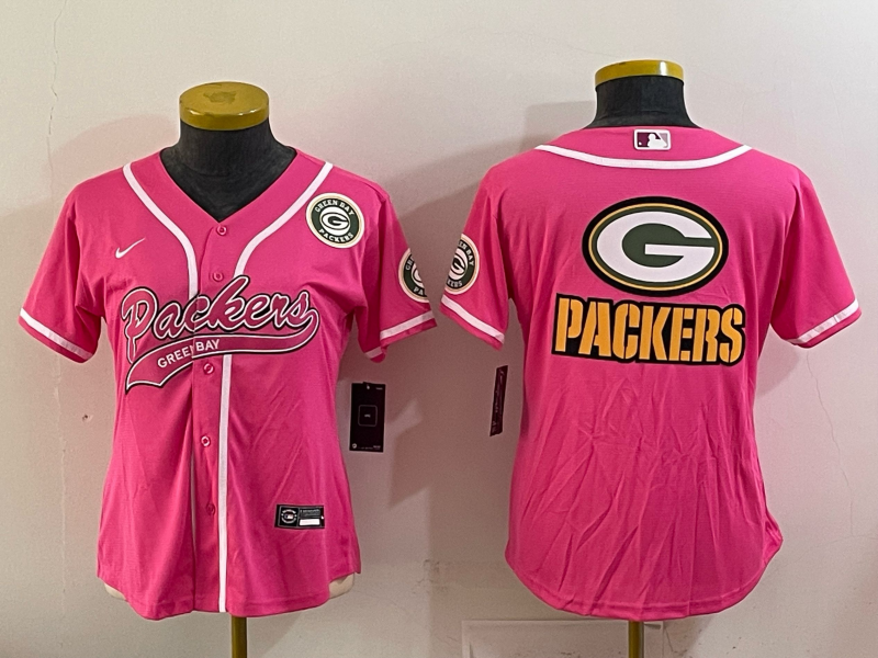 Packers 25/26 Parsons Pink/Orange Women Baseball Style Jersey