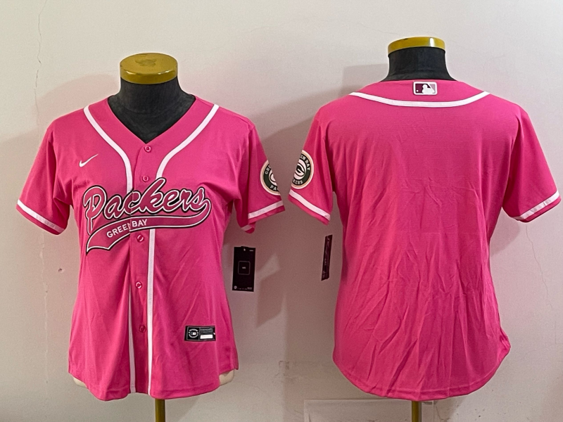 Packers 25/26 Parsons Pink Women Baseball Style Jersey
