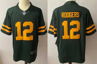Packers 25/26 Rodgers #12 Green/Orange NFL Game Jersey