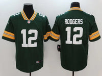 Packers 25/26 Rodgers #12 Green/White NFL Game Jersey