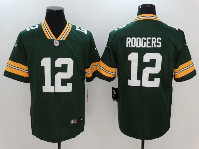 Packers 25/26 Rodgers #12 Green/White NFL Game Jersey