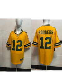Packers 25/26 Rodgers #12 Orange/Green NFL Game Jersey