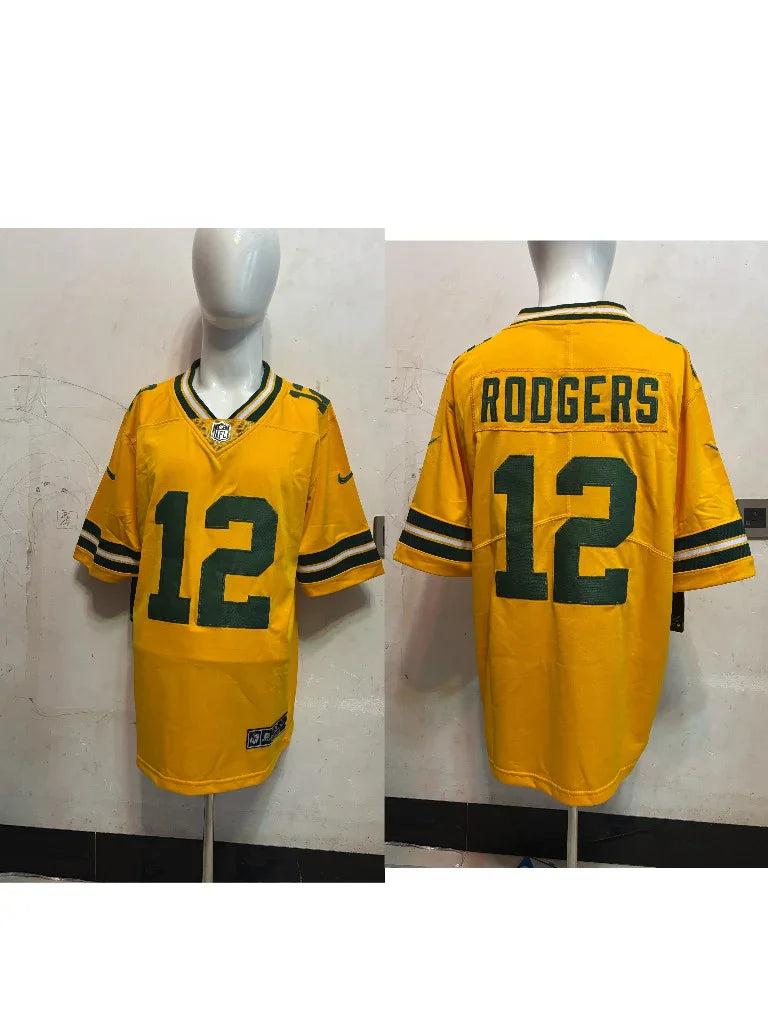 Packers 25/26 Rodgers #12 Orange/Green NFL Game Jersey
