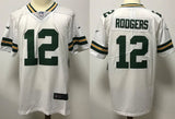 Packers 25/26 Rodgers #12 White/Green NFL Game Jersey