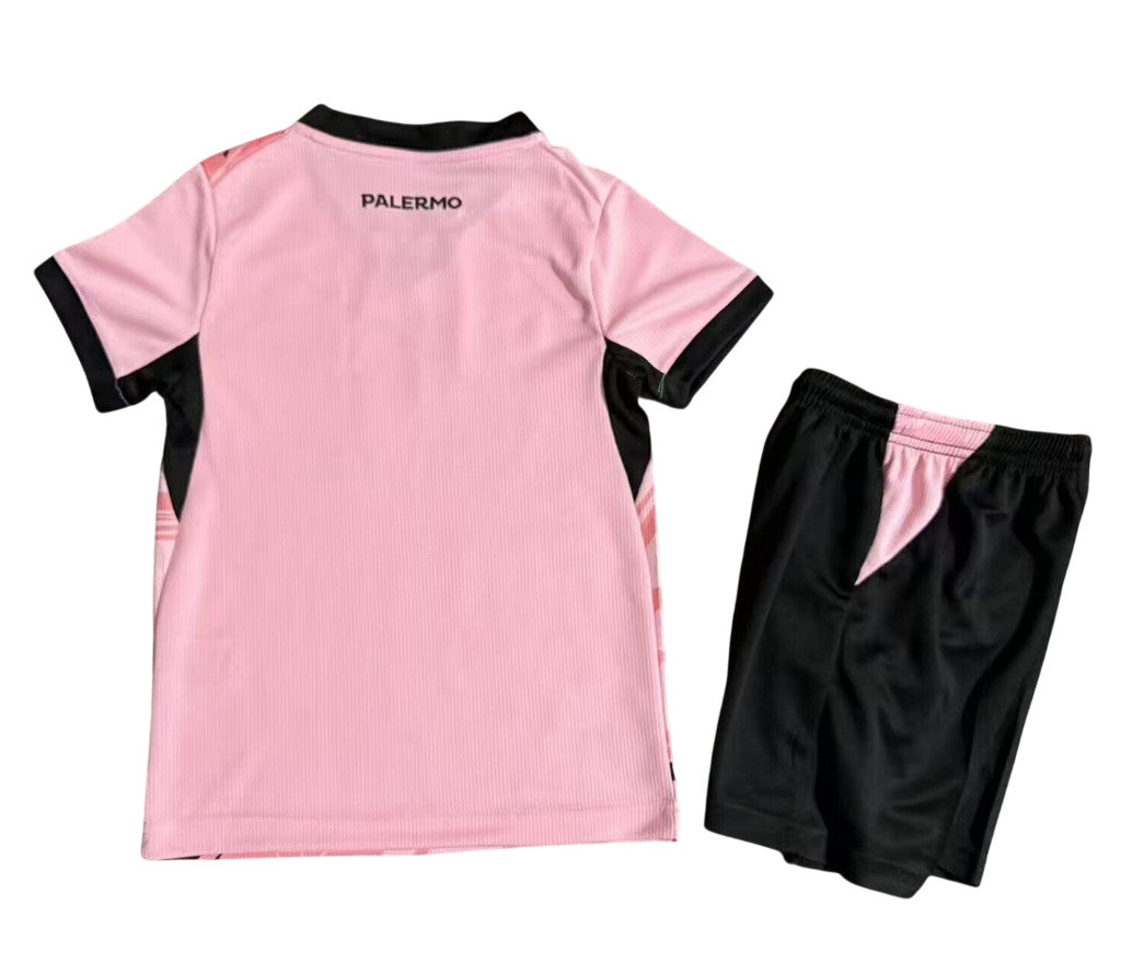 Palermo 26/27 Light Pink/Black Home Kids Jersey Set