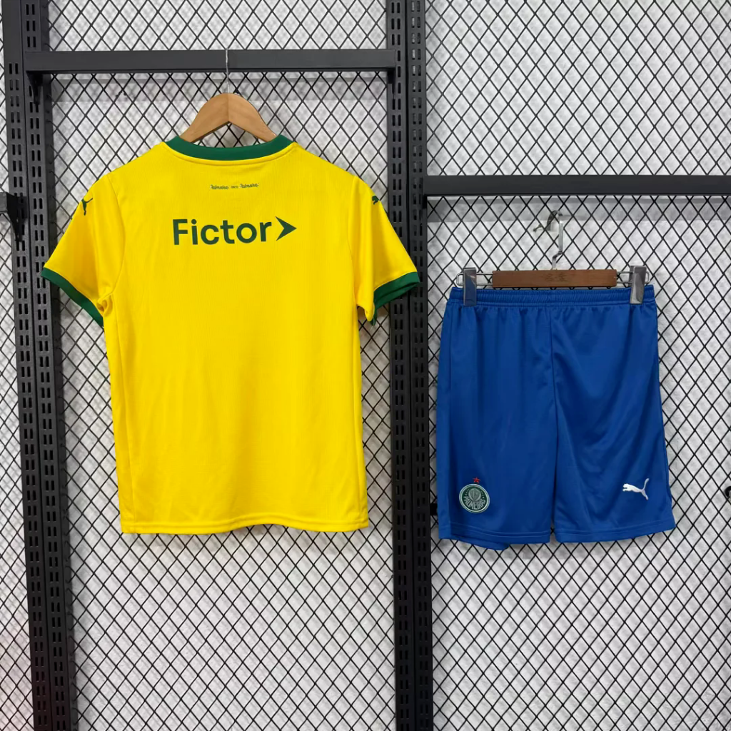 Palmeiras 25/26 Yellow/Green Third Away Kids Jersey Set