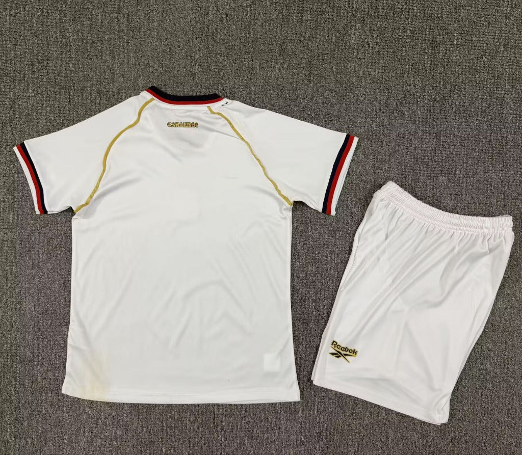 Panama 2026 White/Navy/Red Trim Away Kids Jersey Set
