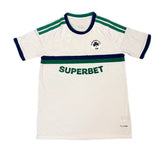 Panathinaikos 26/27 White/Green and Navy Horizontal Chest Stripes Away Jersey