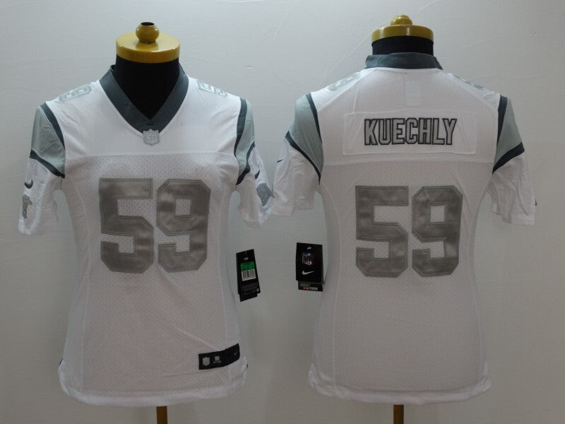 Panthers 2021/22 Kuechly #59 White/Gray Women NFL Jersey