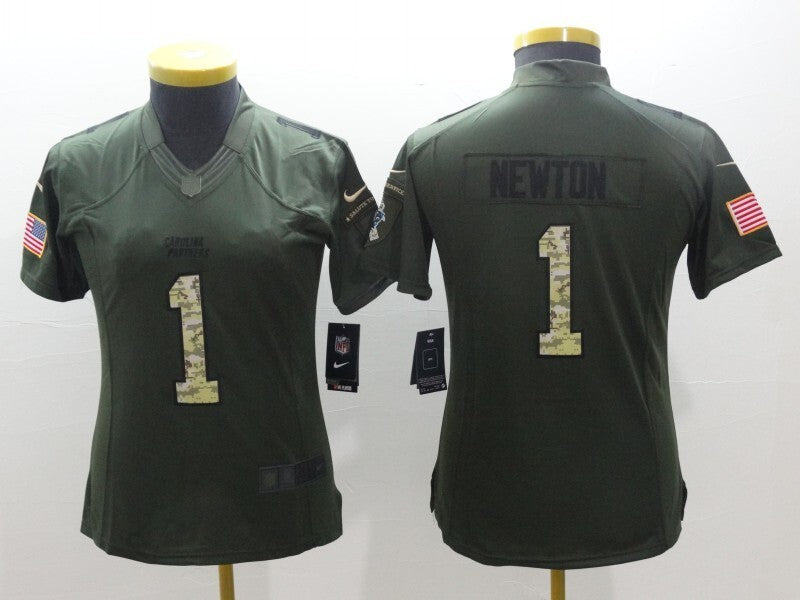 Panthers 2021/22 Newton #1 Khaki/Camo Print Women NFL Jersey