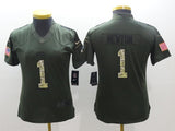 Panthers 2021/22 Newton #1 Khaki/Camo Print Women NFL Jersey