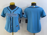 Panthers 2021/22 Raw Blue Classics Women NFL Baseball Style Jersey