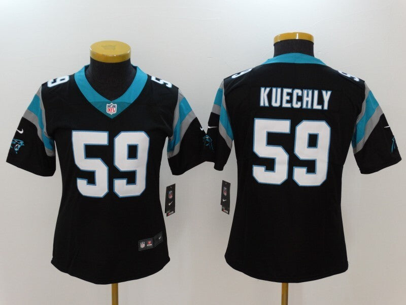 Panthers 2022/23 Kuechly #59 Black/Blue Women NFL Jersey