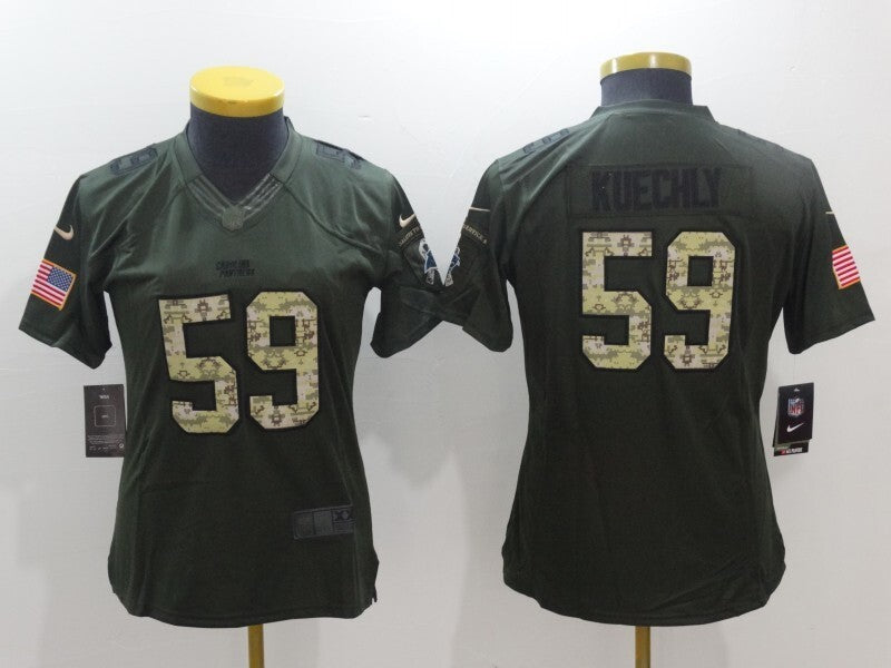 Panthers 2022/23 Kuechly #59 Green/Camo Print Women NFL Jersey