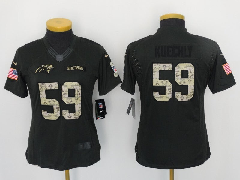Panthers 2022/23 Kuechly #59 Khaki/Camo Print Women NFL Jersey