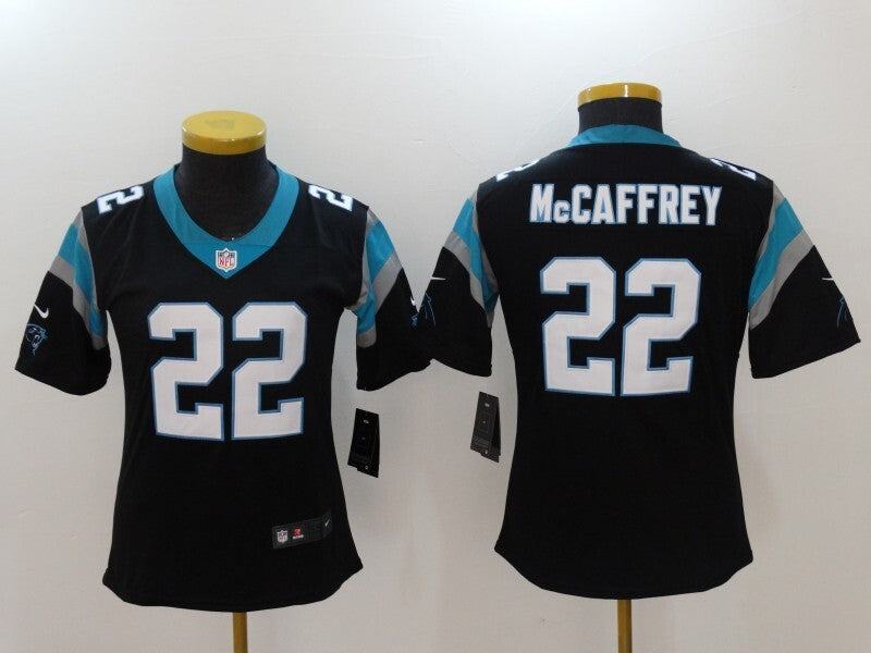 Panthers 2022/23 McCaffrey #22 Black/Blue Women NFL Jersey