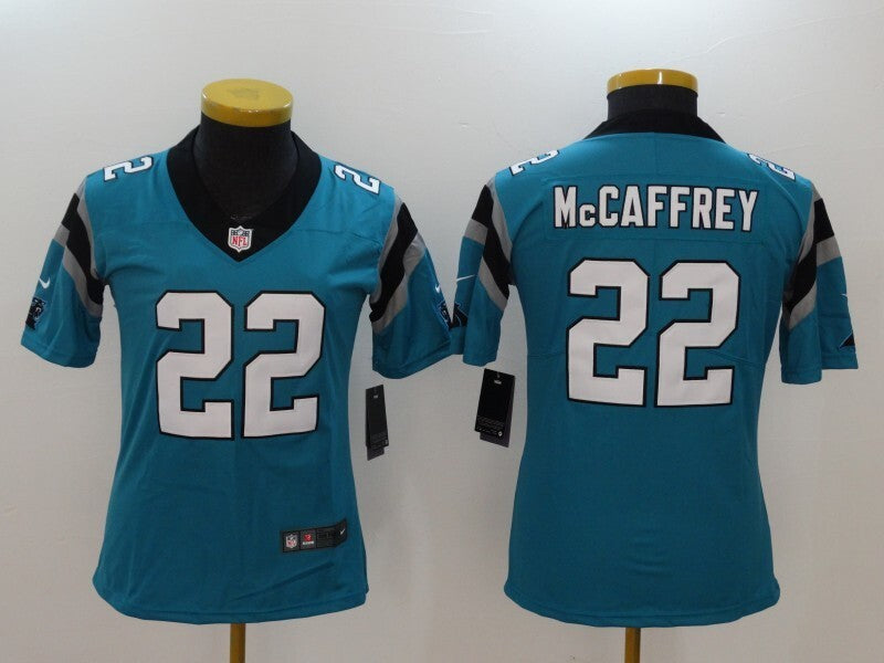 Panthers 2022/23 McCaffrey #22 Blue/Black Women NFL Jersey