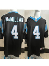 Panthers 25/26 McMillan #4 Black NFL Jersey