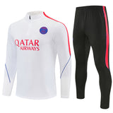 Paris 26/27 White with Orange-Red Training Tracksuit Set