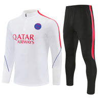 Paris 26/27 White with Orange-Red Training Tracksuit Set