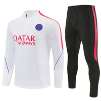 Paris 26/27 White with Orange-Red Training Tracksuit Set