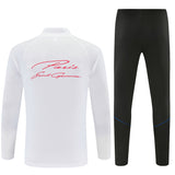 Paris 26/27 White with Orange-Red Training Tracksuit Set