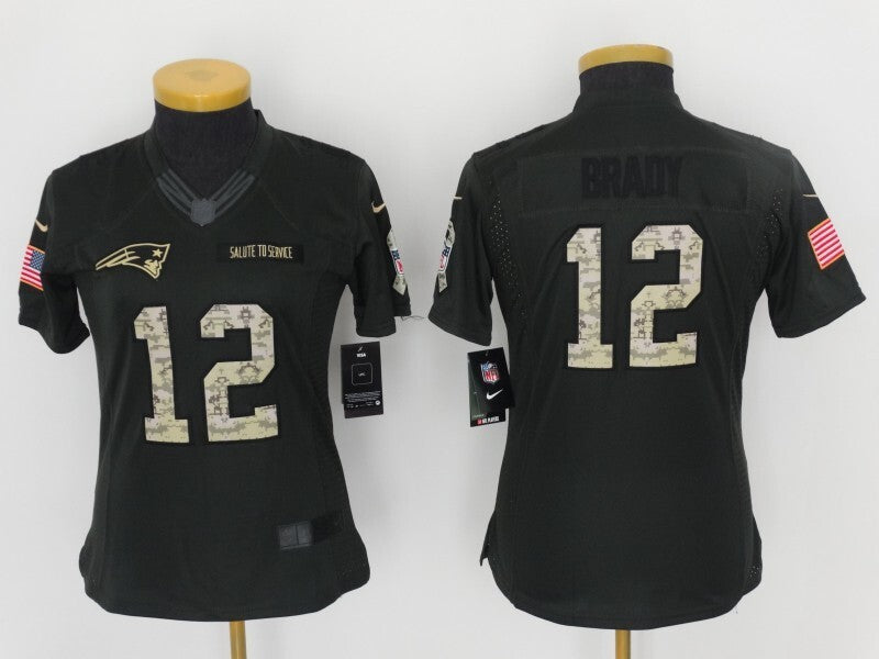 Patriot 2021/22 Brady #12 Khaki/Came Print Women NFL Jersey