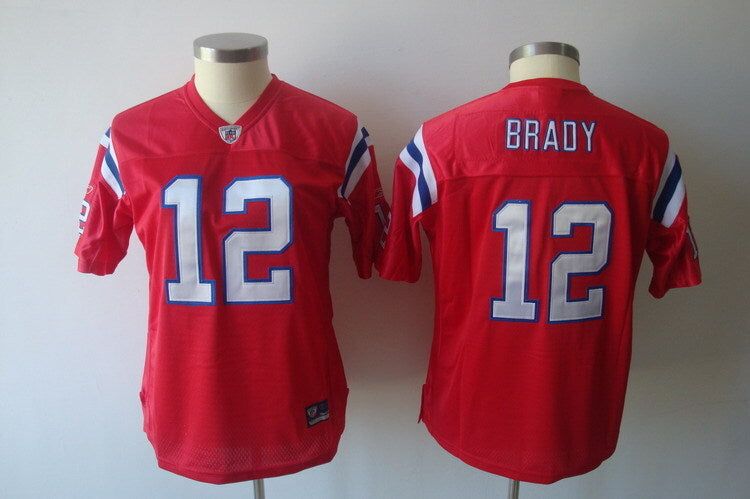 Patriot 2021/22 Brady #12 Red/Blue/White Women NFL Jersey