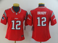 Patriot 2021/22 Brady #12 Red/Gray/White Women NFL Jersey