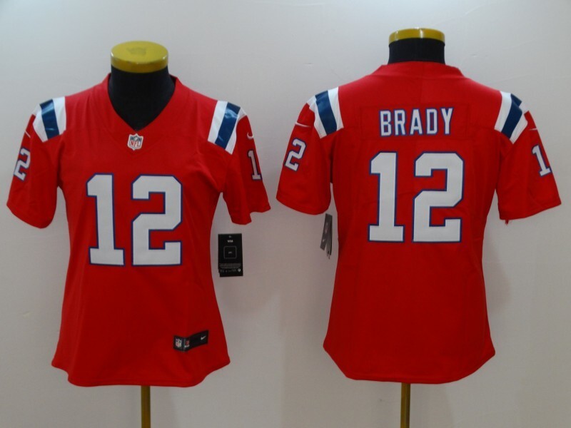 Patriot 2021/22 Brady #12 Red/Navy/White Women NFL Jersey