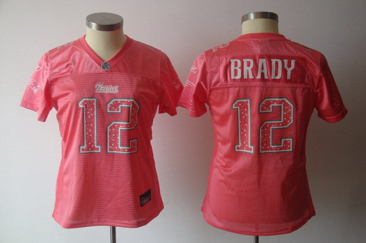 Patriot 2021/22 Brady #12 Rose Pink/White Women NFL Jersey