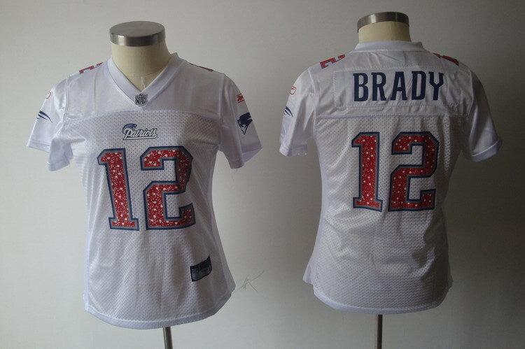 Patriot 2021/22 Brady #12 White/Red/Navy Women NFL Jersey