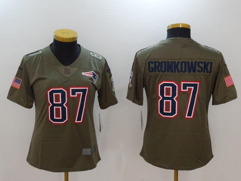 Patriot 2021/22 Gronkowski #87 Green/Navy/Red Women NFL Jersey