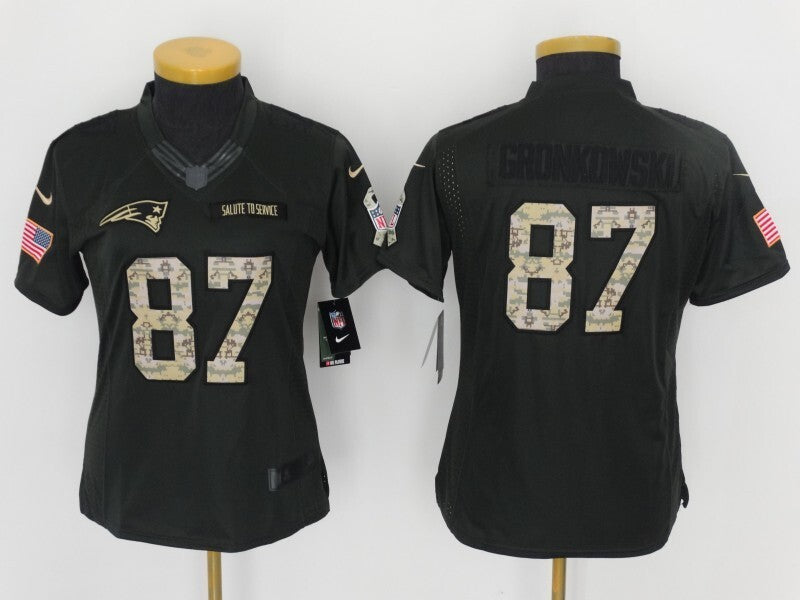 Patriot 2021/22 Gronkowski #87 Khaki/Came Print Women NFL Jersey