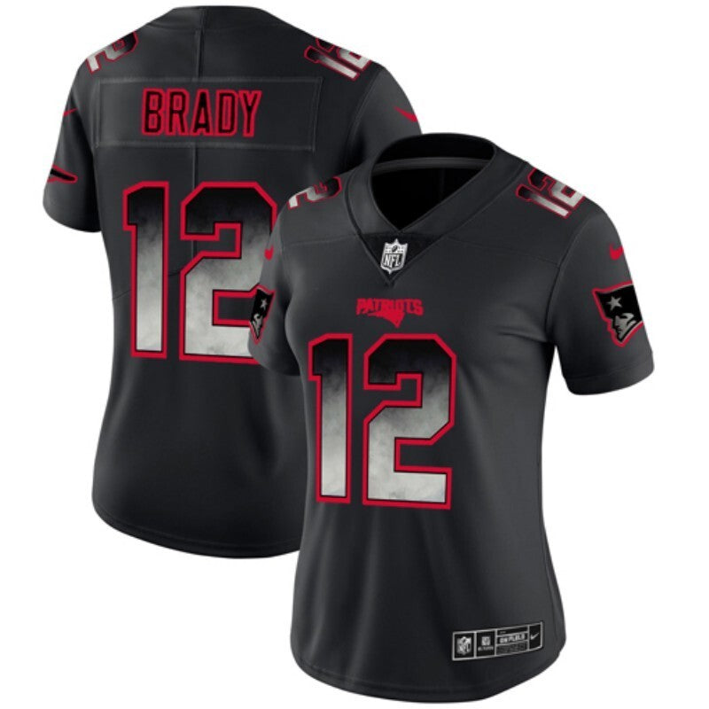 Patriot 2022/23 Brady #12 Black/Red/Gray Women NFL Jersey