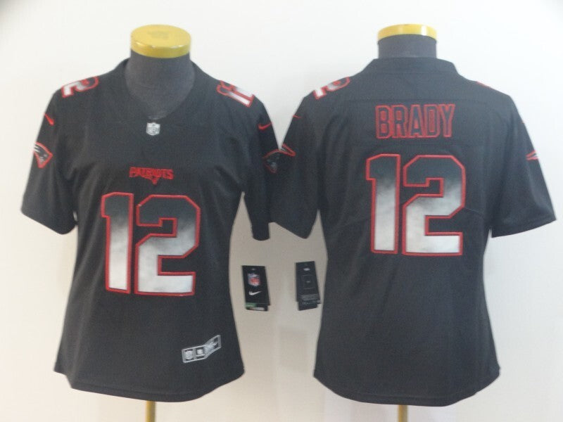 Patriot 2022/23 Brady #12 Black/Red/Gray Women NFL Jersey