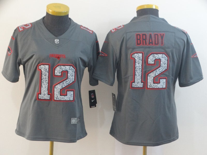 Patriot 2022/23 Brady #12 Gray/Red Women NFL Jersey