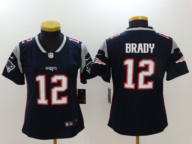 Patriot 2022/23 Brady #12 Navy/Gray/White Women NFL Jersey