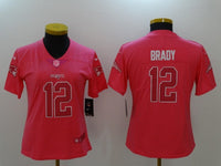 Patriot 2022/23 Brady #12 Pink/White Women NFL Jersey