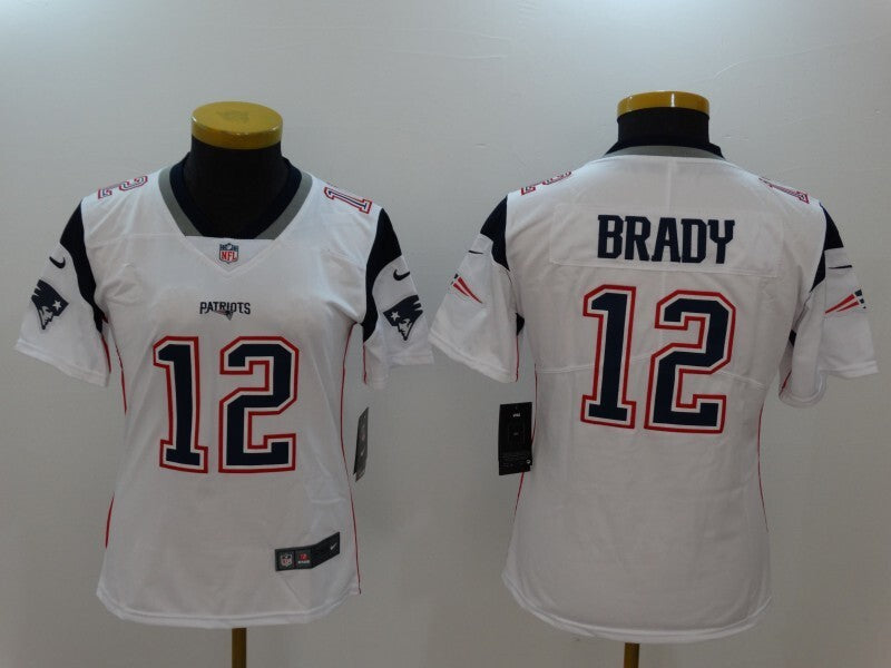 Patriot 2022/23 Brady #12 White/Navy/Red Women NFL Jersey