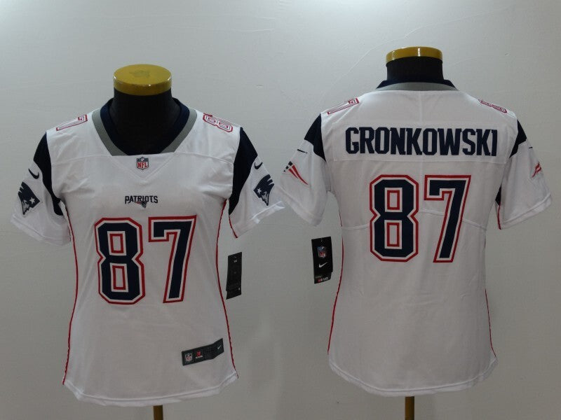 Patriot 2022/23 Gronkowski #87 White/Navy Women NFL Jersey