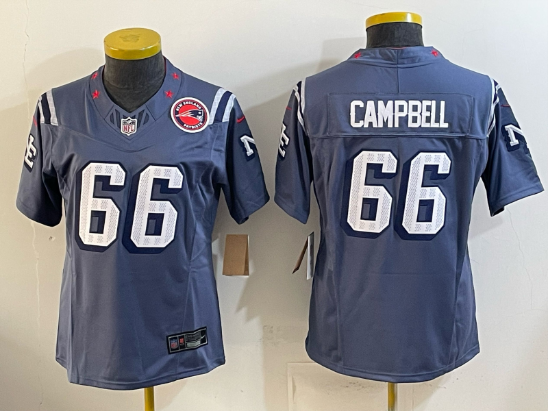 Patriot 25/26 Campbell #66 Storm Blue Women NFL Jersey