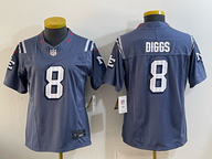 Patriot 25/26 Diggs #8 Storm Blue Women NFL Jersey