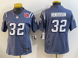 Patriot 25/26 Henderson #32 Storm Blue Women NFL Jersey