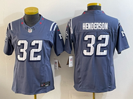 Patriot 25/26 Henderson #32 Storm Blue Women NFL Jersey