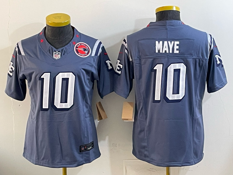 Patriot 25/26 Maye #10 Storm Blue Women NFL Jersey