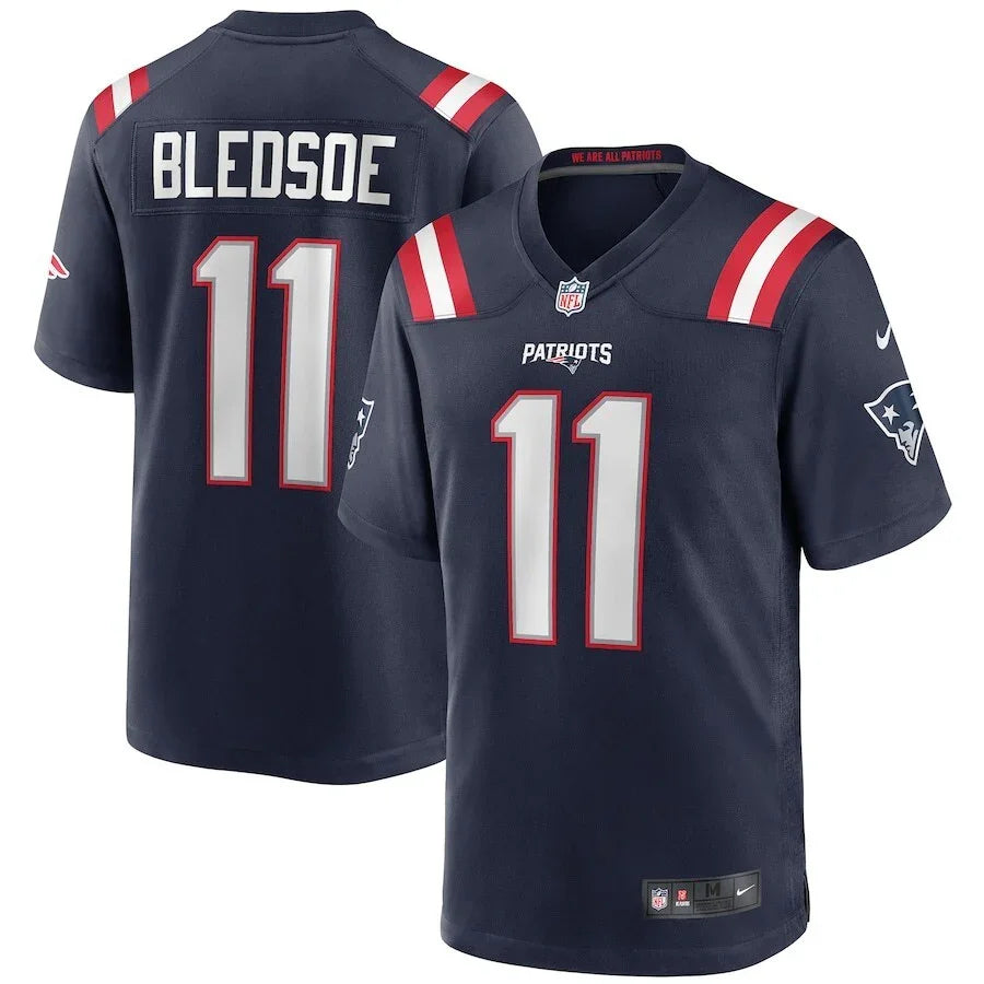 Patriots 25/26 Bledsoe #11 Navy NFL Game Jersey