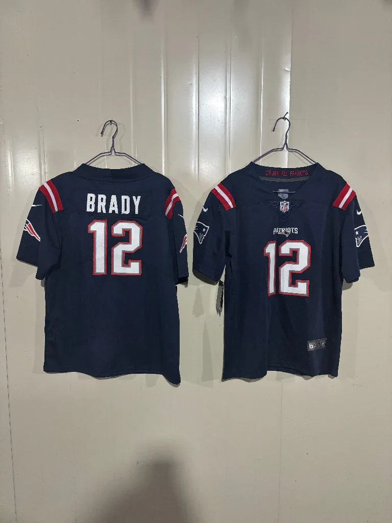 Patriots 25/26 Brady #12 Navy Game Kids Jersey