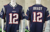 Patriots 25/26 Brady #12 Navy/Red NFL Game Jersey